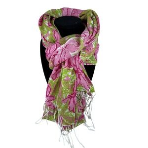LILLY PULITZER Murfee Scarf, Hibiscus Print, Light Weight Scarf